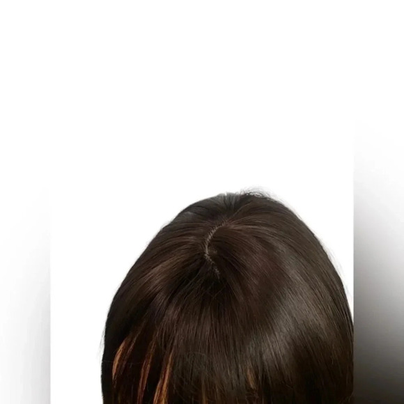 Brown To Dark Blonde hair Wig with Bangs 20” - Picture 4 of 11